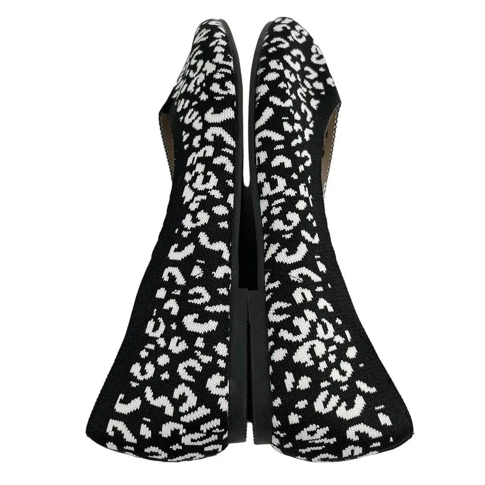 Ataiwee Shoes Leopard Black White 11 Ballet Flats New